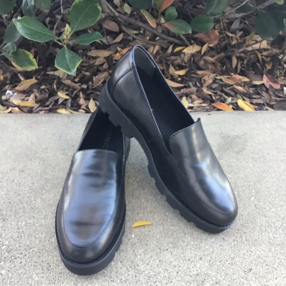 Vionic Black Kensley Nappa Leather Loafers Womens Shoes
